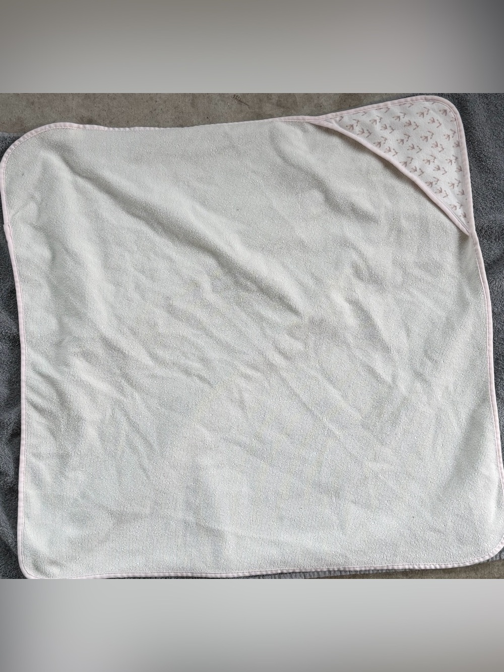 Soft Cream Baby Blanket with Pink Trim